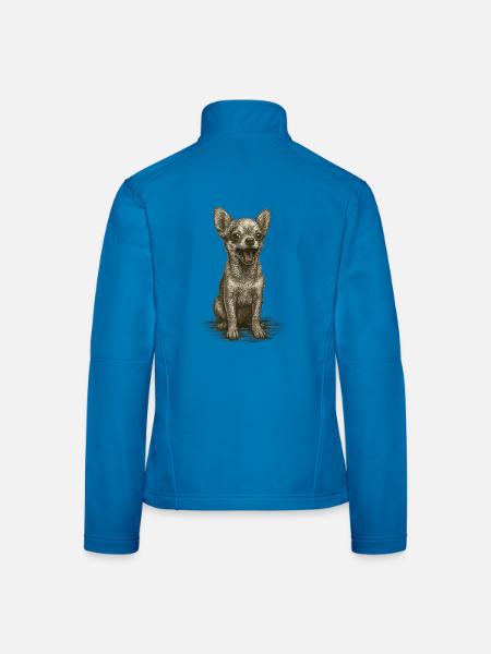"Kleines Spitzohr" - Welpe Chihuahua - Frauen Softshelljacke - Lichtblau