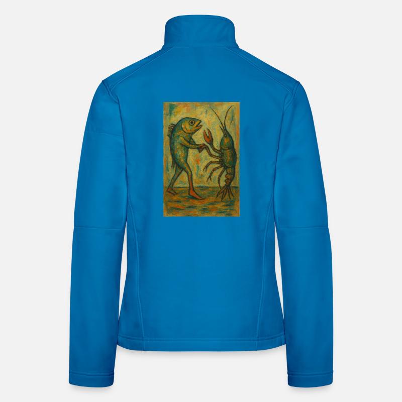 Abstrait Danse du poisson Impression d’art Veste en tissu softshell Femme