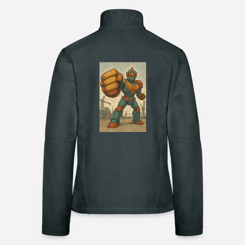 Position de combat de robot dans les docks Veste en tissu softshell Femme