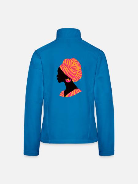 Afrique Femme africaine Design traditionnel - Veste en tissu softshell Femme - bleu clair - Dos