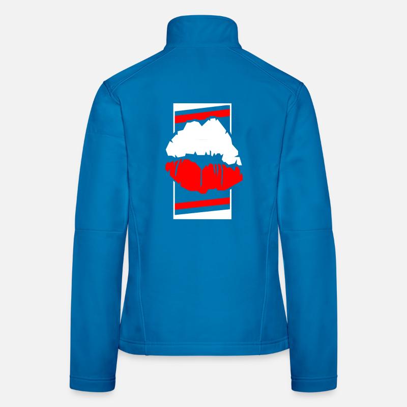Pologne Lèvres Contraste Pop Art Veste en tissu softshell Femme