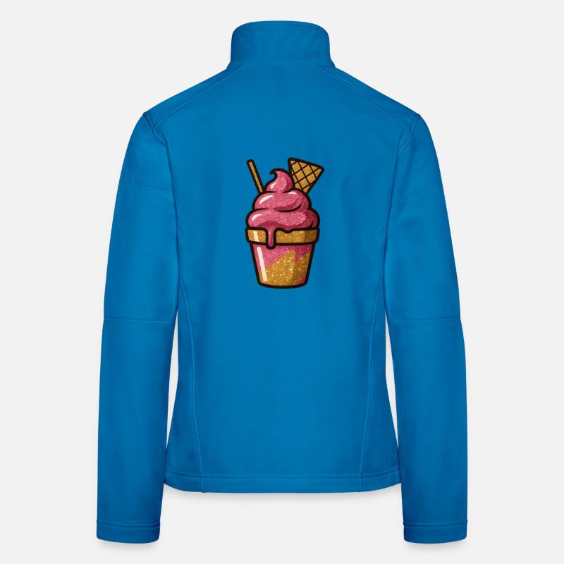 Pink Glitzer Eiscreme Becher Frauen Softshelljacke