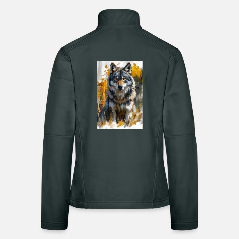 Illustration eines Wolfes Frauen Softshelljacke