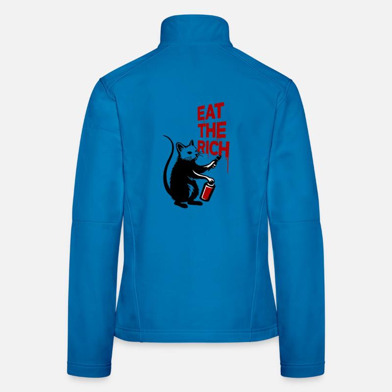 Protestkatze Graffiti Druck - Frauen Softshelljacke - Lichtblau