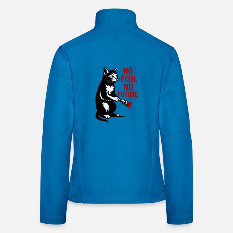 Pas de poisson Pas de graffiti de futur chat Veste en tissu softshell Femme