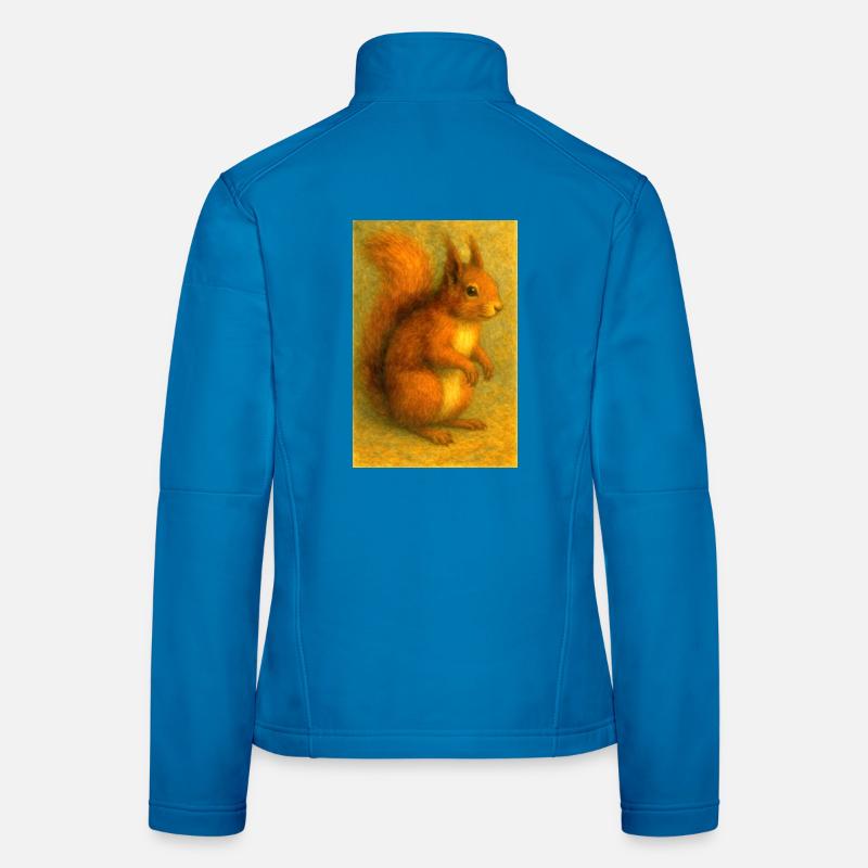 Rotes Eichhörnchen in klassischer Ölmalerei - Frauen Softshelljacke - Lichtblau