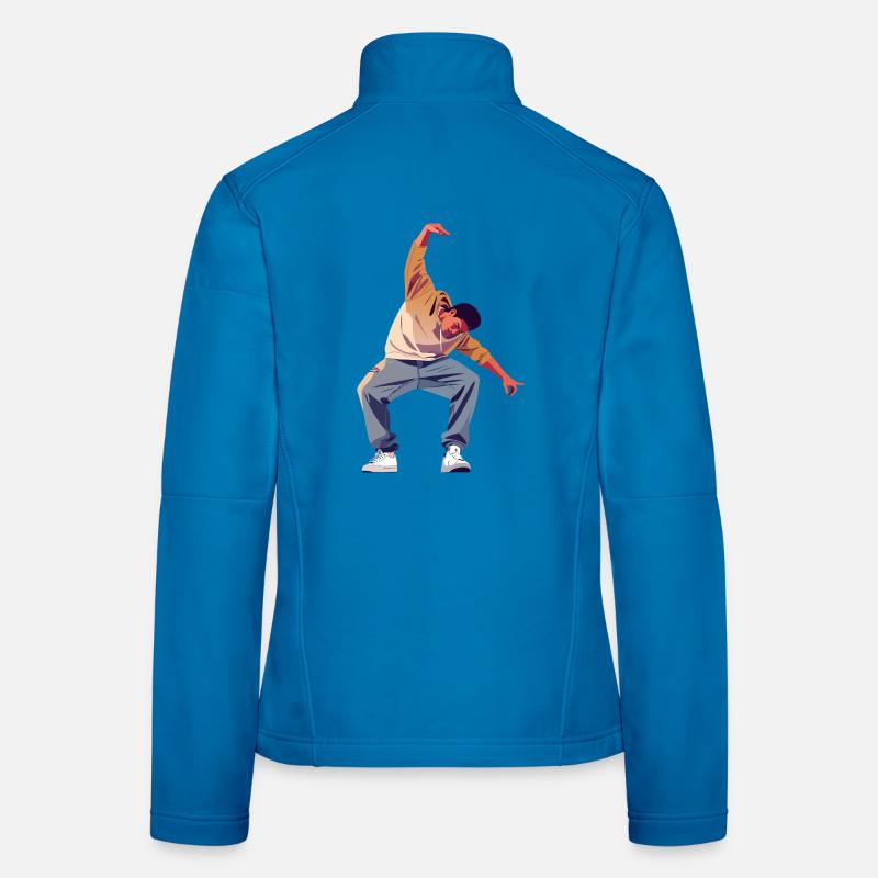 Breakdance Dancer Pose Freestyle Dancing Motif Women's Softshell Jacket