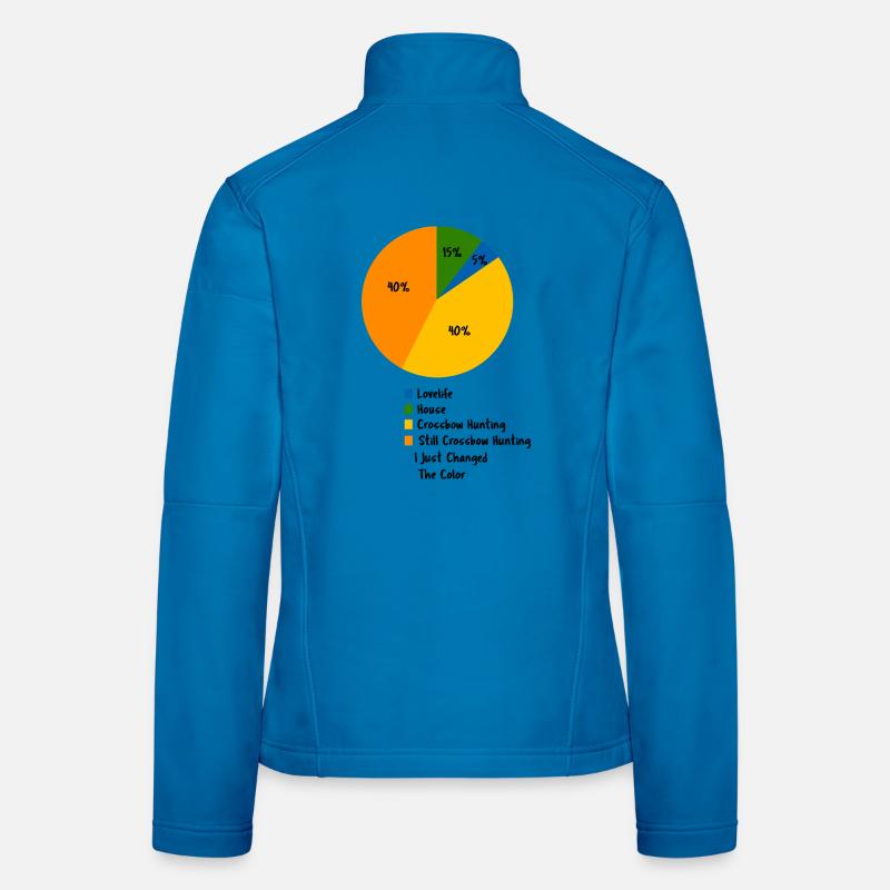 Crossbow Hunting Pie Chart Funny Hobby Graph Women's Softshell Jacket