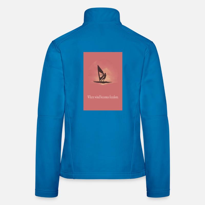 Affiche de planche à voile Là où le vent devient liberté Veste en tissu softshell Femme