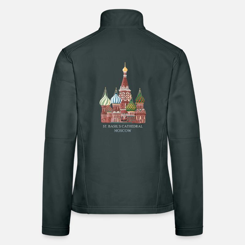 Moscou, cathédrale Saint-Basile dessinée à la main Veste en tissu softshell Femme
