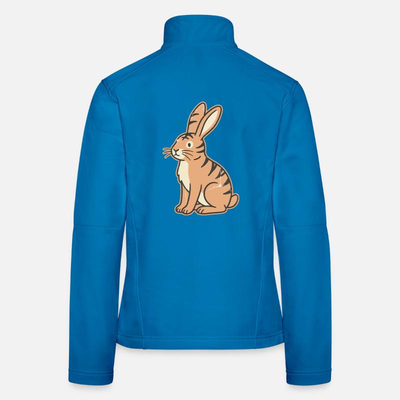 Pastel tabby rabbit stripes Tabby Women's Softshell Jacket