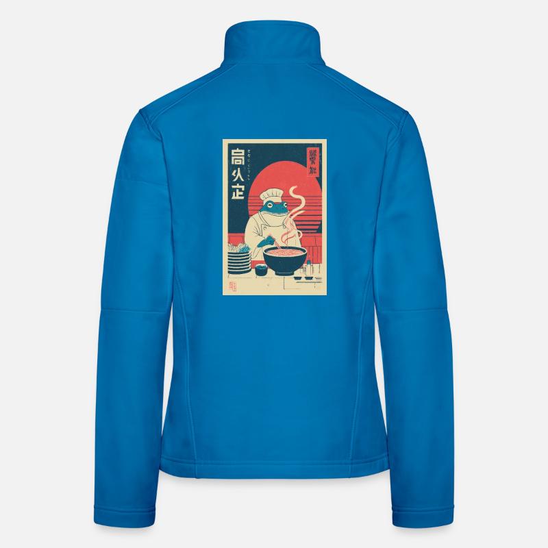 Frog Chef Ramen Retro Poster Women's Softshell Jacket