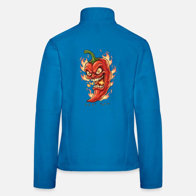 Flaming Chili Face Women's Softshell Jacket