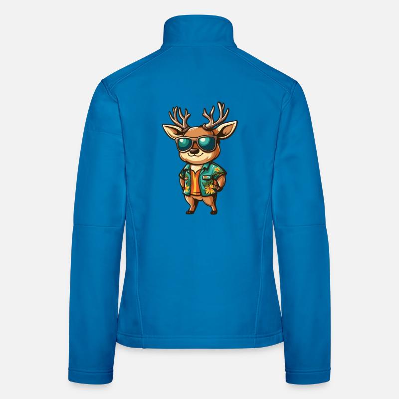 Hirsch Comic Urlaub Frauen Softshelljacke