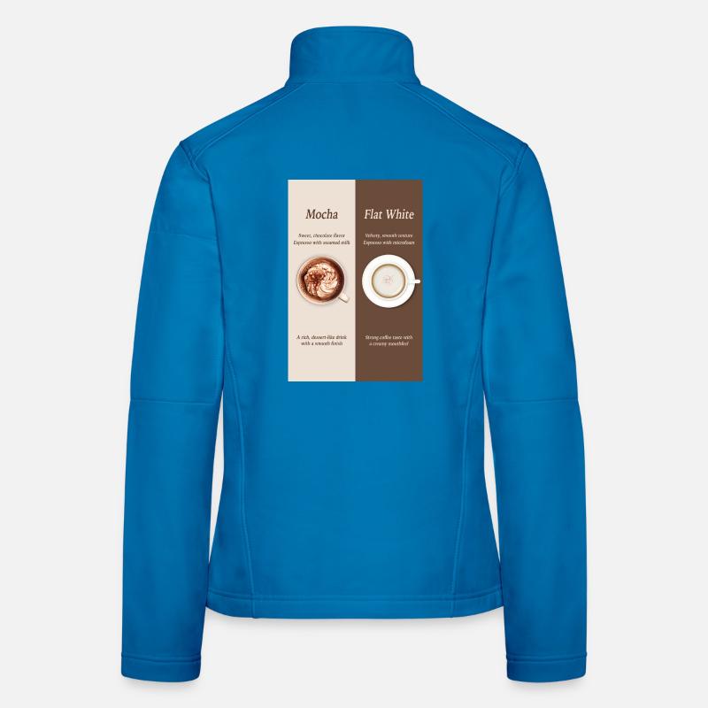 Affiche Moka vs café blanc plat Veste en tissu softshell Femme