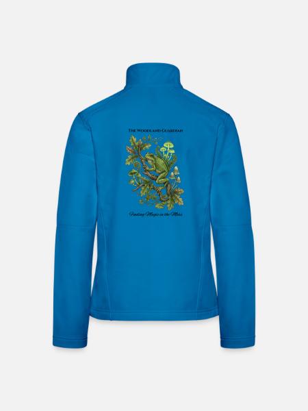 Dunkler Cottagecore-Frosch-Illustration – Wald-Guar - Frauen Softshelljacke - Lichtblau - Hinten