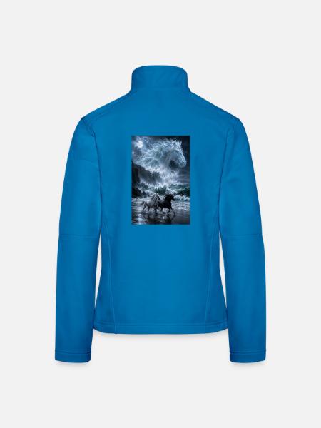 Meeresgeist Pferde an Felsenküste - Frauen Softshelljacke - Lichtblau - Hinten