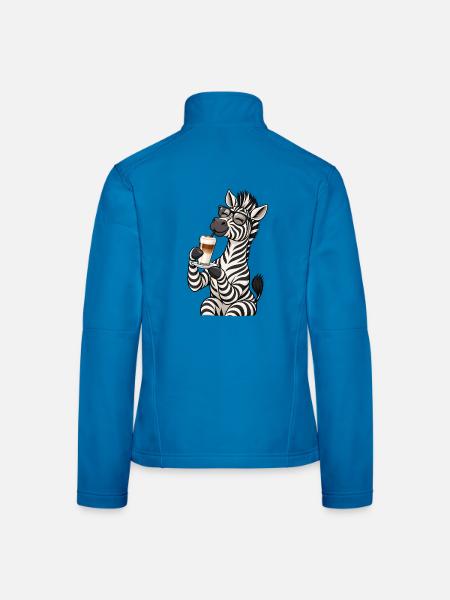 Zebra mit Latte Macchiato - Frauen Softshelljacke - Lichtblau - Hinten