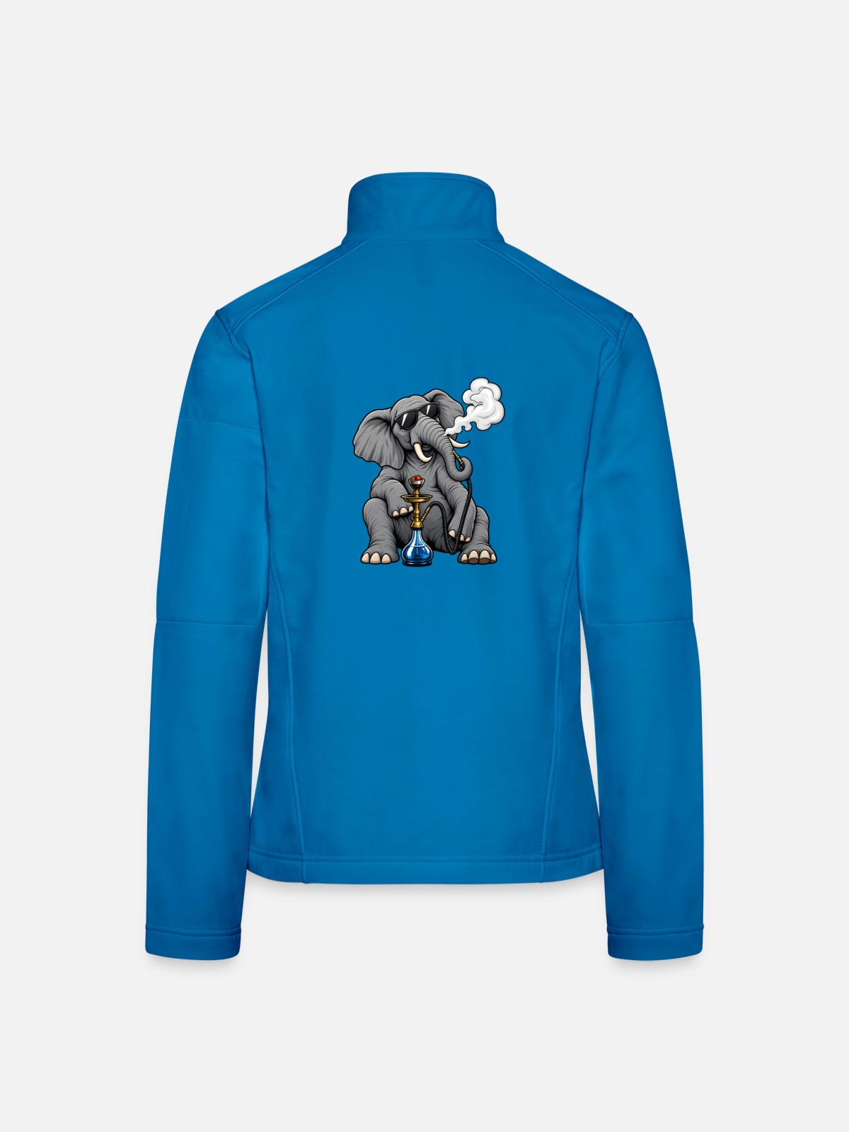 Elefant mit Shisha - Frauen Softshelljacke - Lichtblau - Hinten