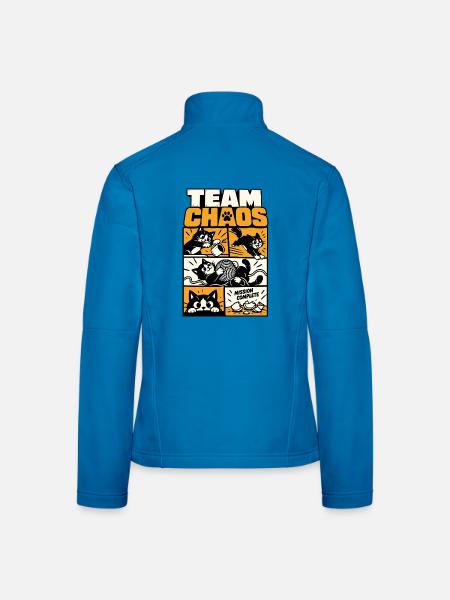 Team Chaos – Katzen Comic - Frauen Softshelljacke - Lichtblau - Hinten