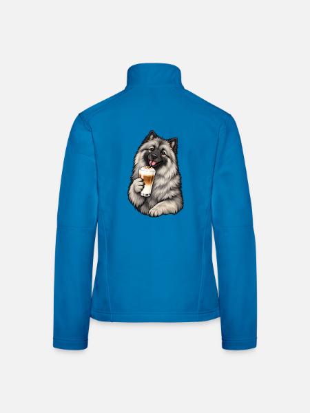 Keeshond mit Latte Macchiato - Frauen Softshelljacke - Lichtblau - Hinten