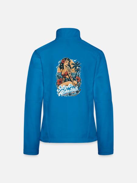 Salty Air Aloha Hair Pin-Up im Sailor Jerry Stil - Frauen Softshelljacke - Lichtblau - Hinten