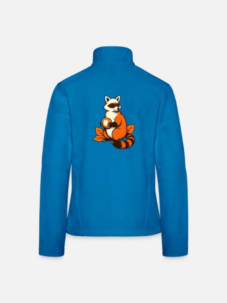 Waschbär mit Kastanie - Frauen Softshelljacke - Lichtblau - Hinten