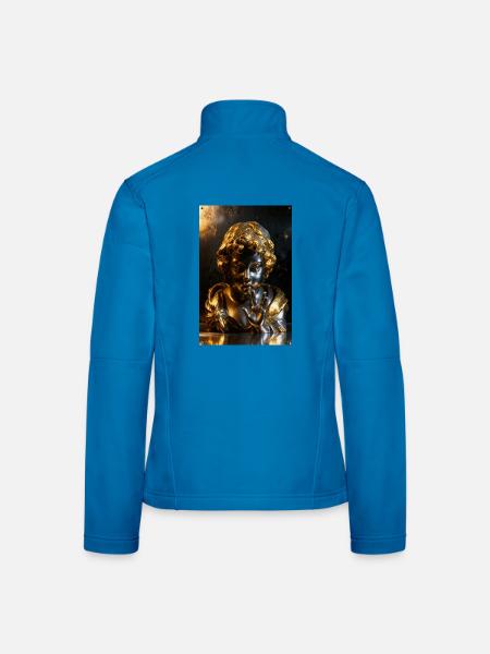 Goldene Shush-Cherub-Büste - Frauen Softshelljacke - Lichtblau - Hinten
