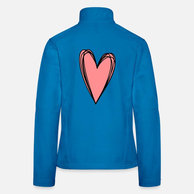 Heart Pink Scribble Doodle Gift Love Women's Softshell Jacket