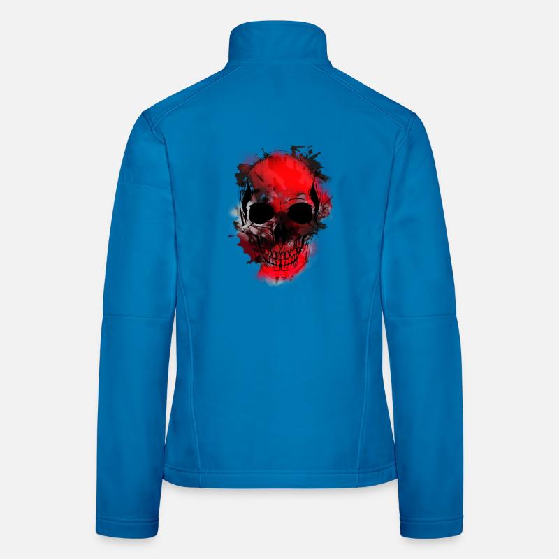 Rotes Schädel-Splash Artwork Frauen Softshelljacke