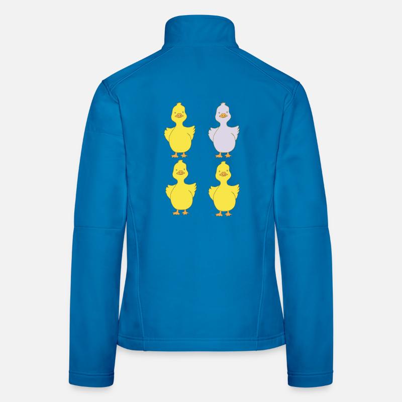 Vier Enten eine lila Frauen Softshelljacke