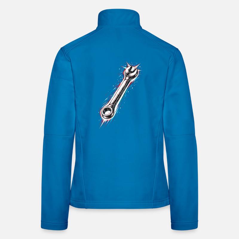 Wrench Tool Mechanic Design Women's Softshell Jacket