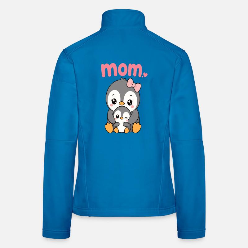 Penguin mom and chick Women's Softshell Jacket