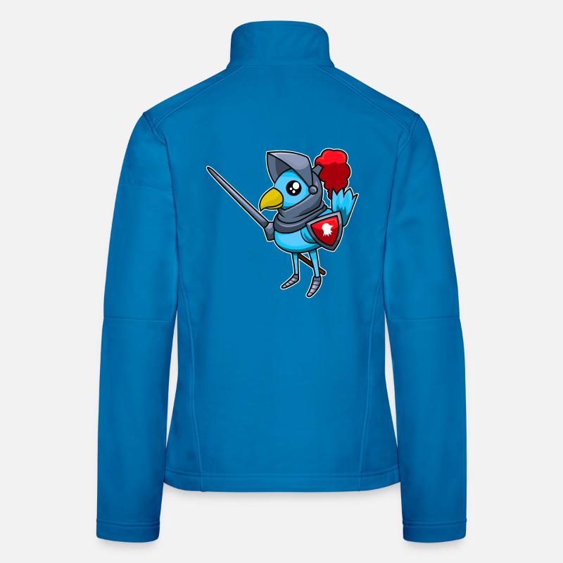 Vogel in Ritterrüstung Frauen Softshelljacke