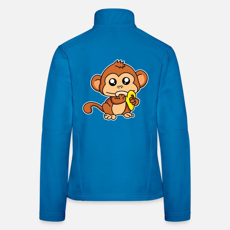 Äffchen-Mahlzeit Frauen Softshelljacke