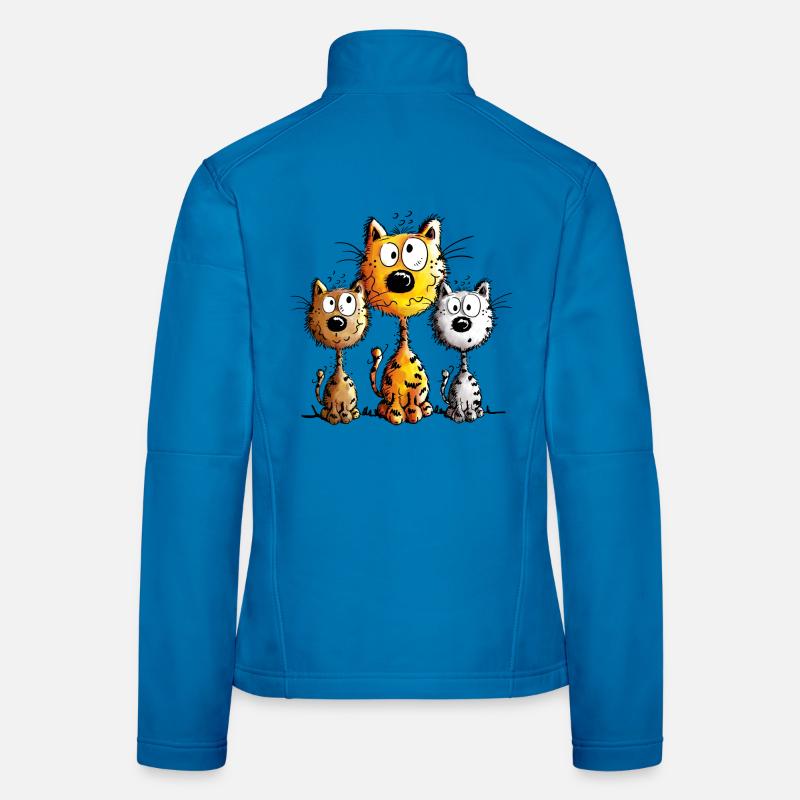 Katzen Freundschaft - Frauen Softshelljacke - Lichtblau