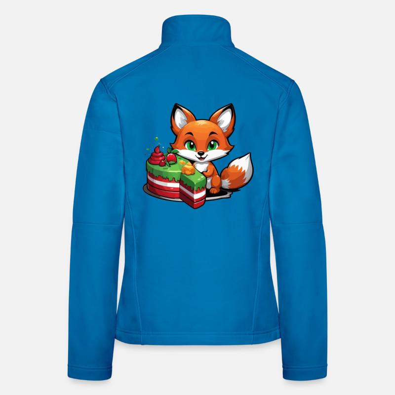 Kleiner Fuchs mit Geburtstagskuchen Frauen Softshelljacke
