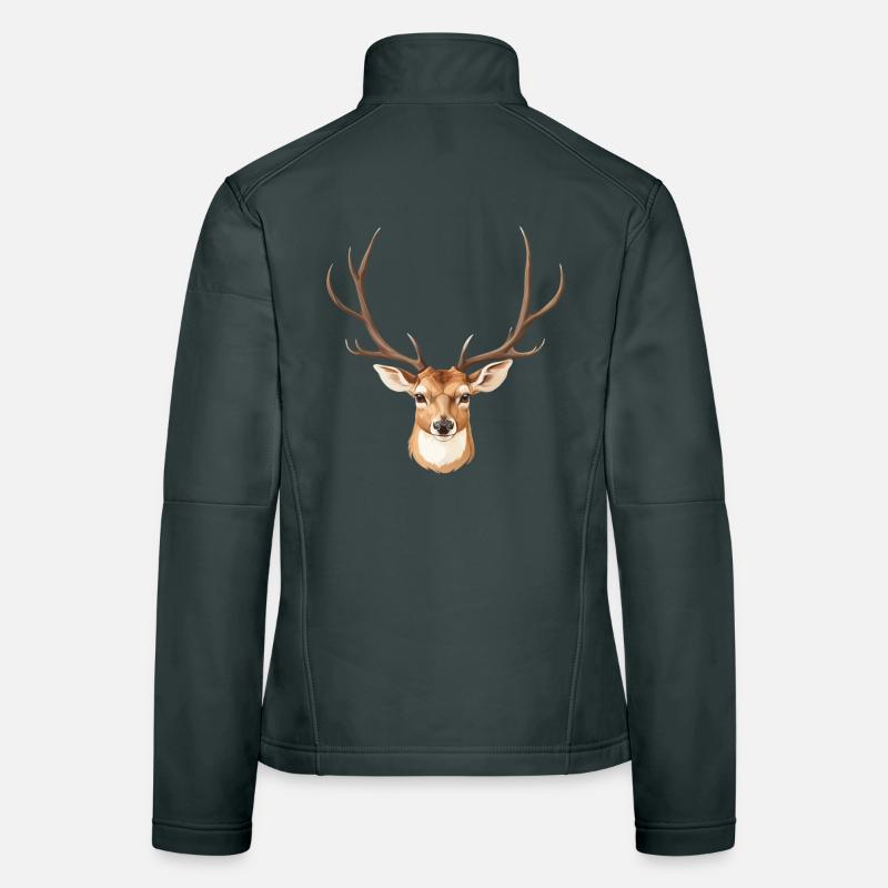 Cute Deer Head Women's Softshell Jacket