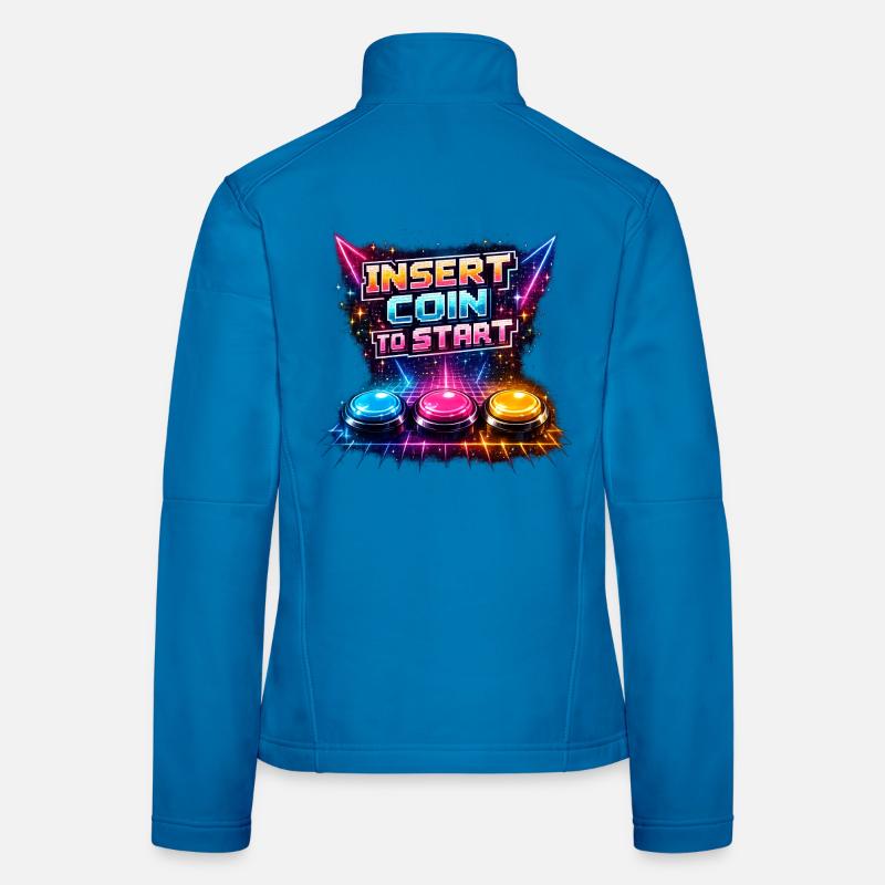 Retro Arcade Neon – Insert Coin Women's Softshell Jacket