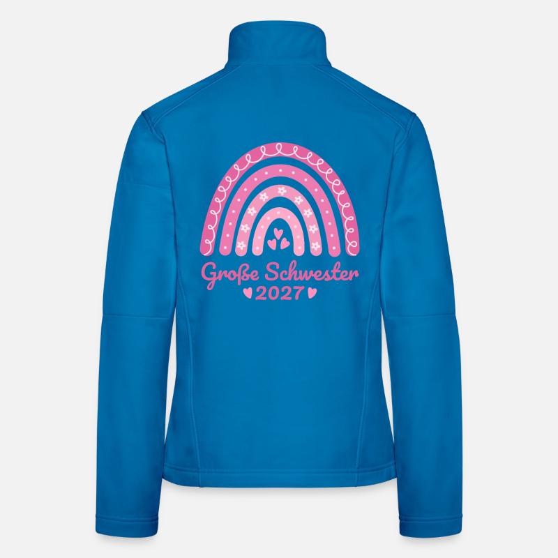 Große Schwester 2027 Regenbogen rosa Frauen Softshelljacke