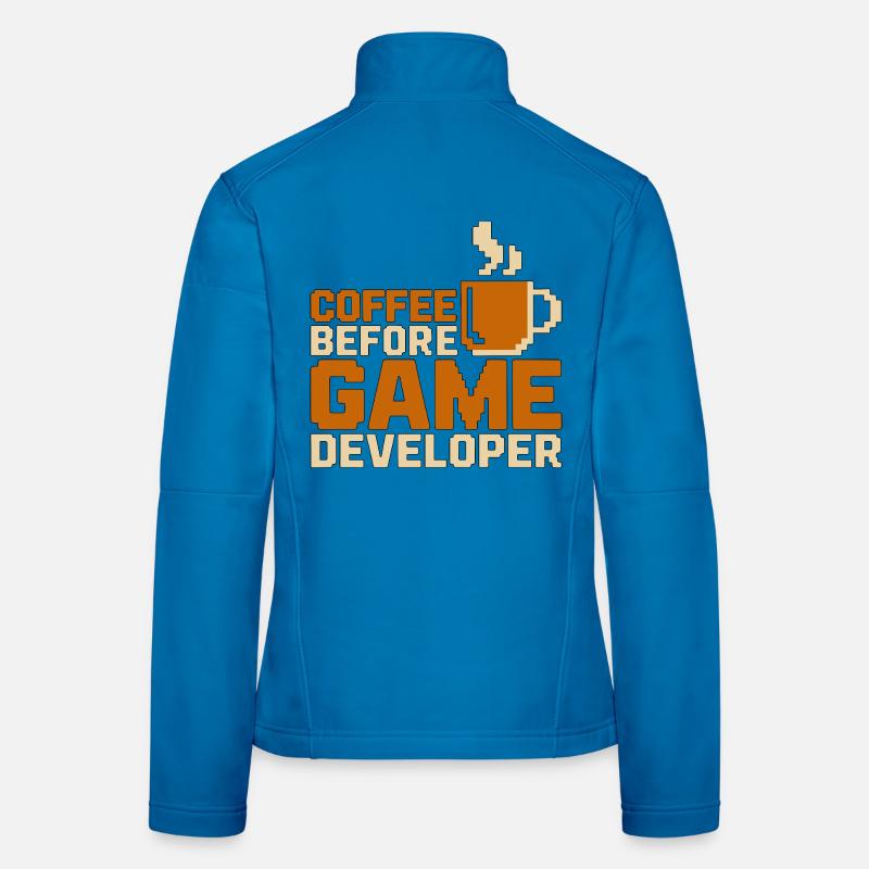 Développeur de jeux Coffee Programmeur de jeux Coffee Lover Veste en tissu softshell Femme