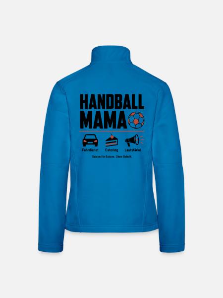 Handball Mama Shirt – Fahrdienst, Kuchen & Jubel - Frauen Softshelljacke - Lichtblau - Hinten