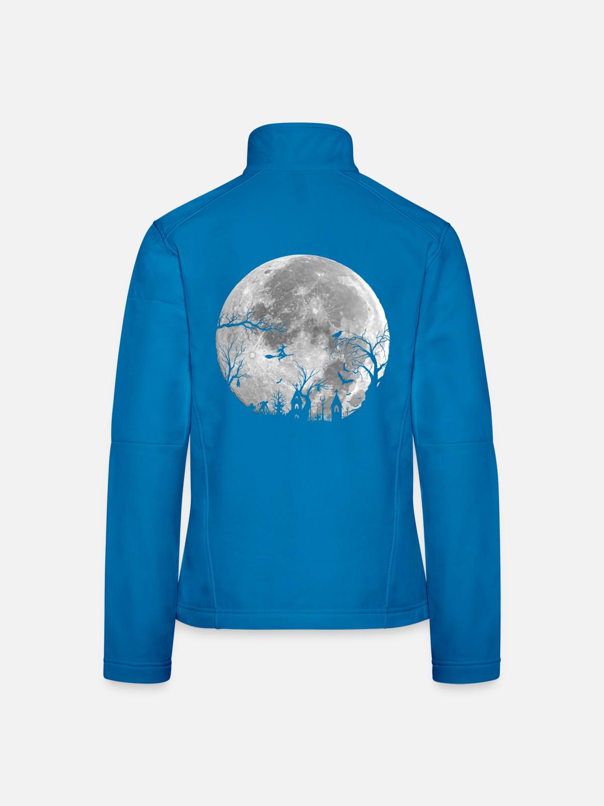 Ganze Nacht: Unheimlicher Wald - Frauen Softshelljacke - Lichtblau - Hinten