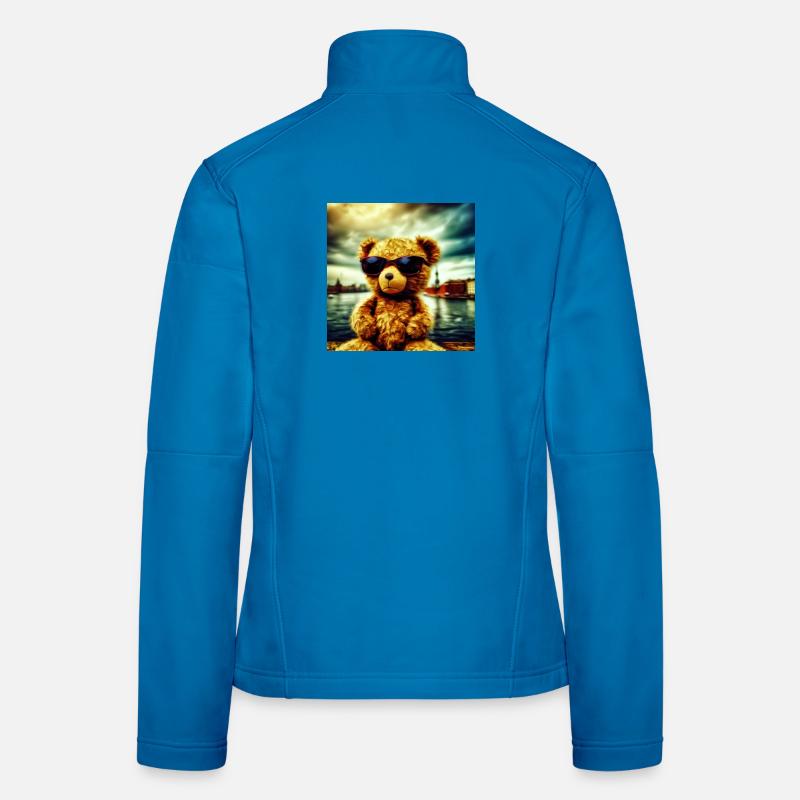 Teddy goes Wild - Frauen Softshelljacke - Lichtblau