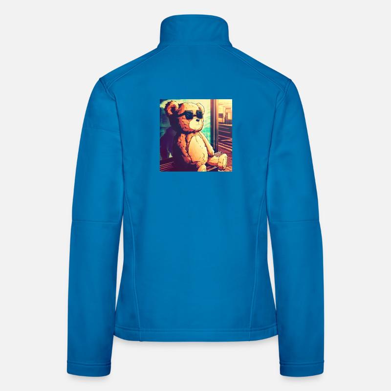 Teddy on Bus - Frauen Softshelljacke - Lichtblau