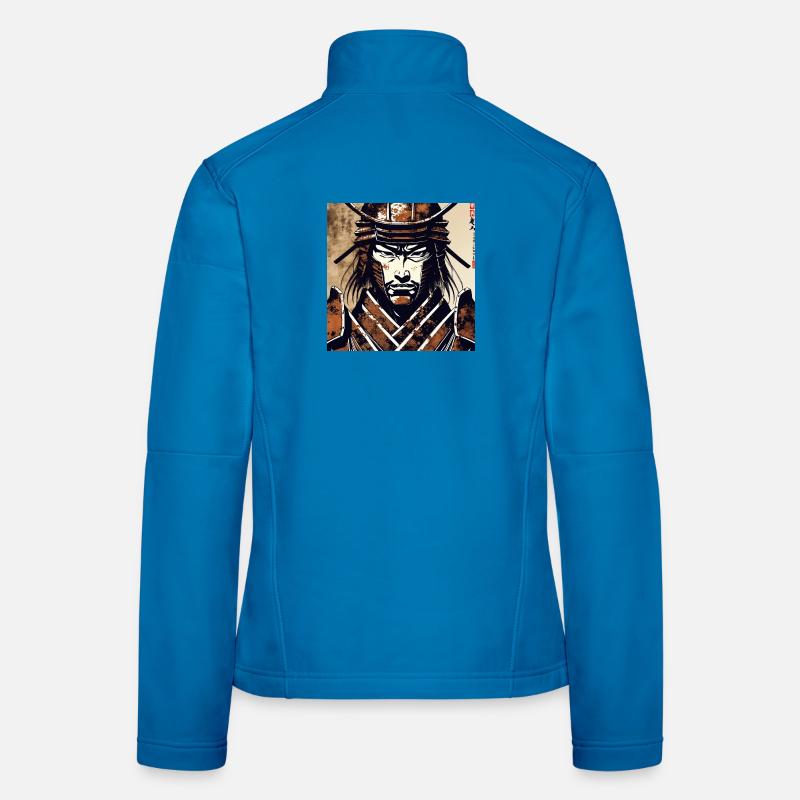 Samurai Krieger Porträt - Frauen Softshelljacke - Lichtblau