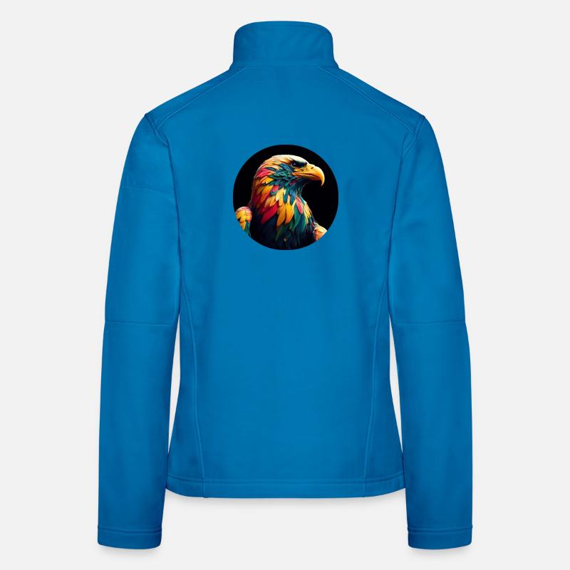 Eagle with colorful feathers Women's Softshell Jacket