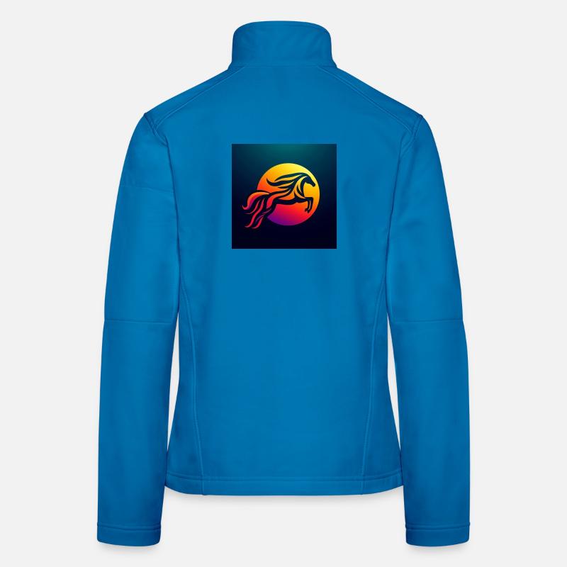 Reiterin auf Pferd 2 Frauen Softshelljacke