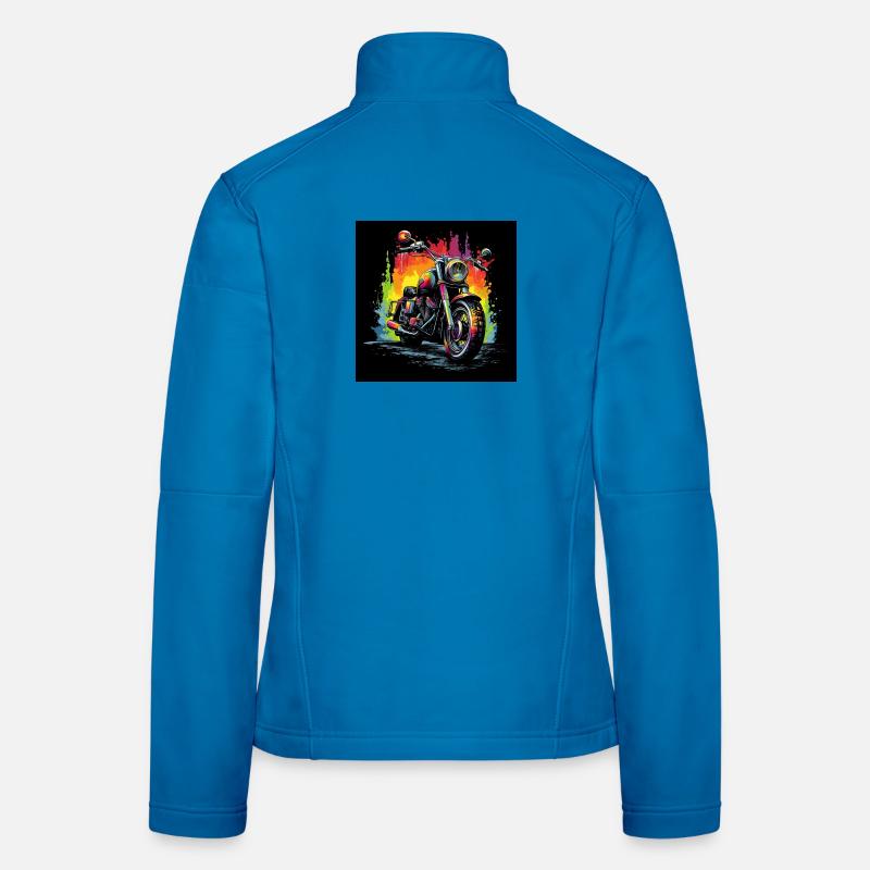 Éclaboussure de moto arc-en-ciel Veste en tissu softshell Femme