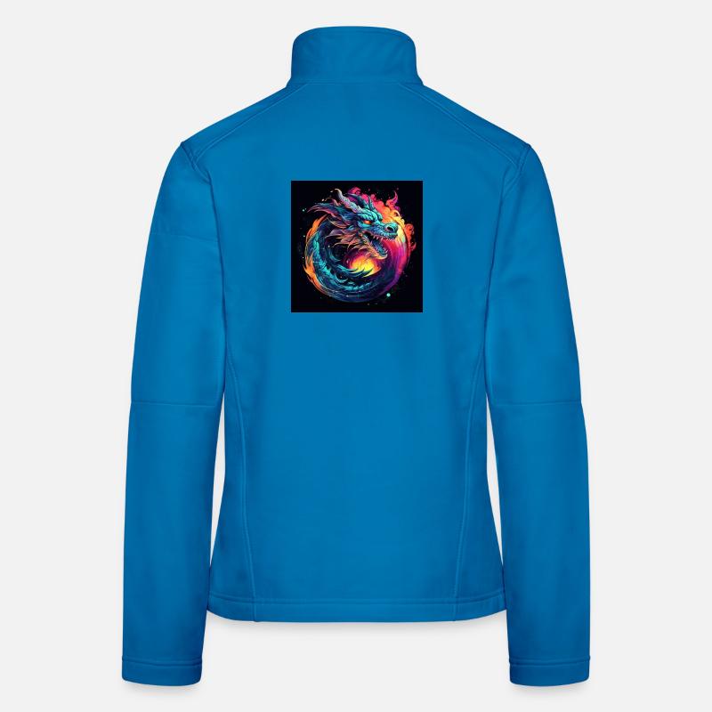 Neon Drache im Sternenkreis Frauen Softshelljacke
